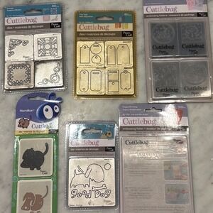 Provo Craft Cuttlebug Cutting Dies & Embossing Folders Lot of 6 New Vintage Tags